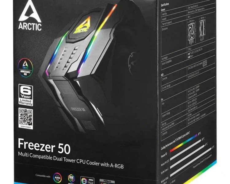 Gaming: ARCTIC Freezer 50 - Refroidisseur de CPU à Double tour neuf