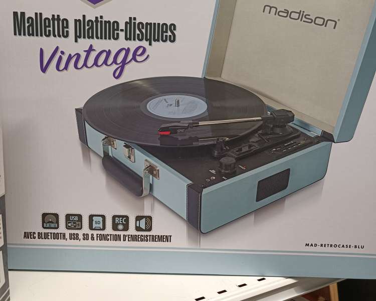 Platine vinyle MADISON vintage rétrocase boîte