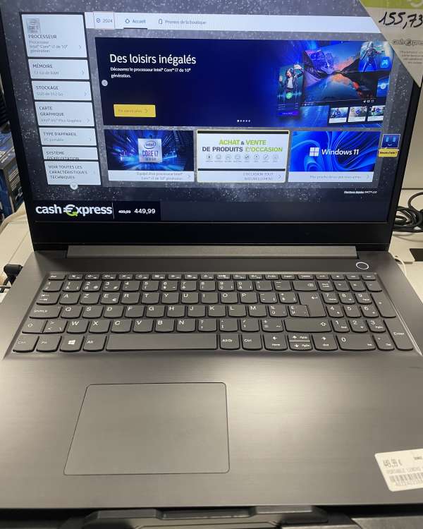 Pc Portable Lenovo  17 pouces/i7 10ème/ 12go ram/ SSD 512